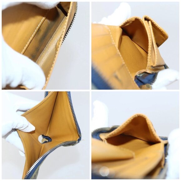 LOUIS VUITTON Monogram Denim Mini Zippy Wallet Wallet Blue - Picture 14 of 15